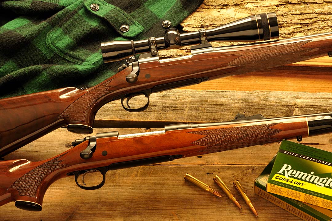 The flagship of the Remington rifle lineup is still the Model 700 BDL shown here with the short action (top) and the long action (bottom). Extra detailing, fine workmanship and attention to the details make this rifle a trusted companion for many sportsman on their hunts from varmints to big game.